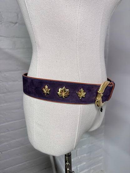 Escada Suede Leather 40 (S, XS) Vintage Purple Belt