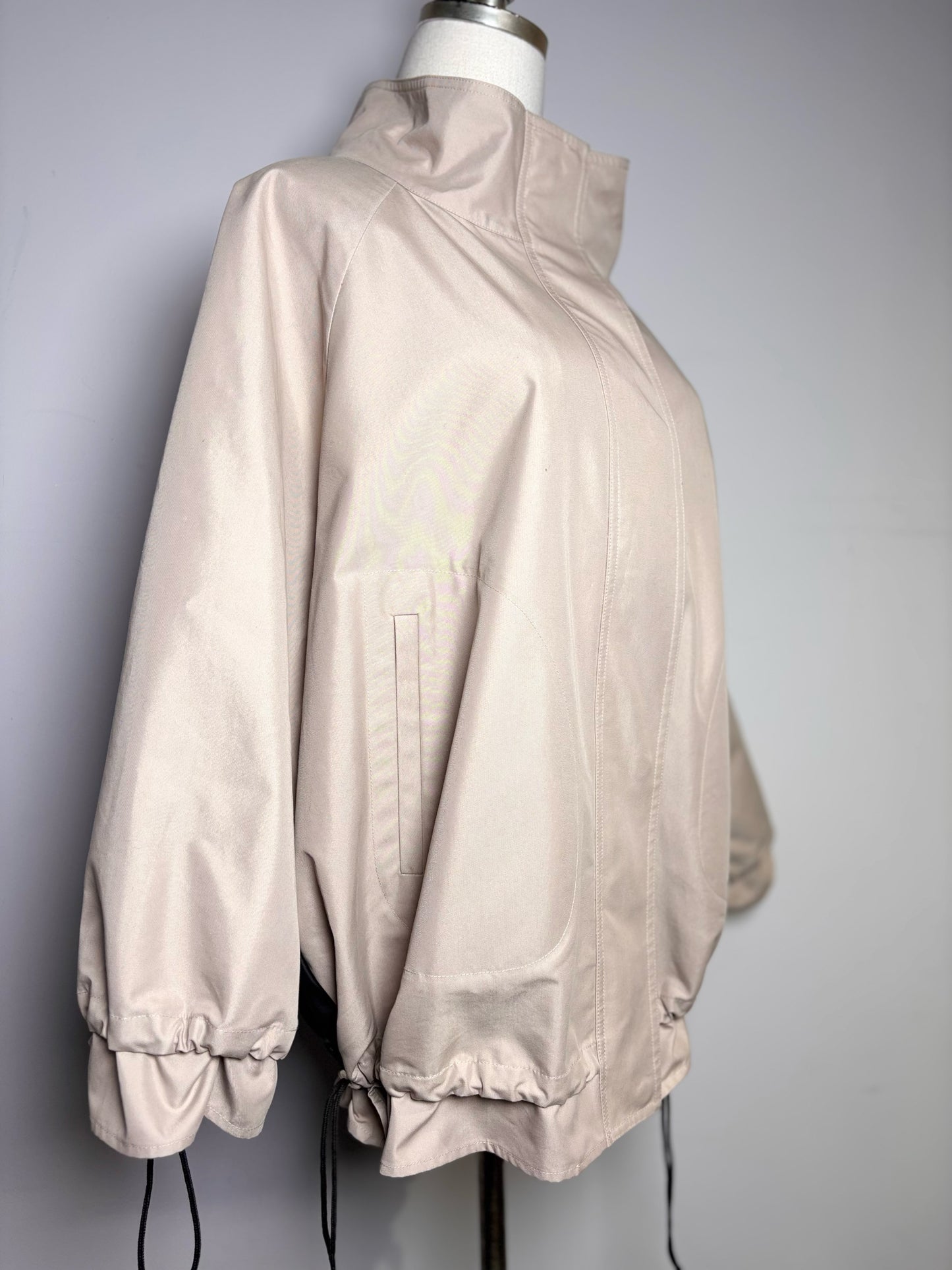 Women Size 16 (XL) Marina Rinaldi Khaki Colorblock 65% Cotton 35% Polyester Coat