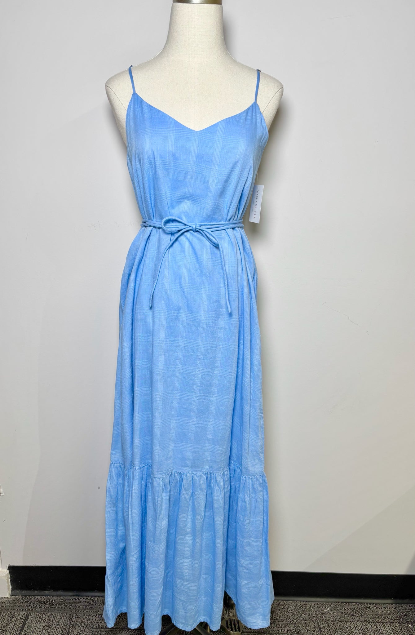 Women Size XS Lilla P Cornflower Blue Solid Cotton NWT Dress