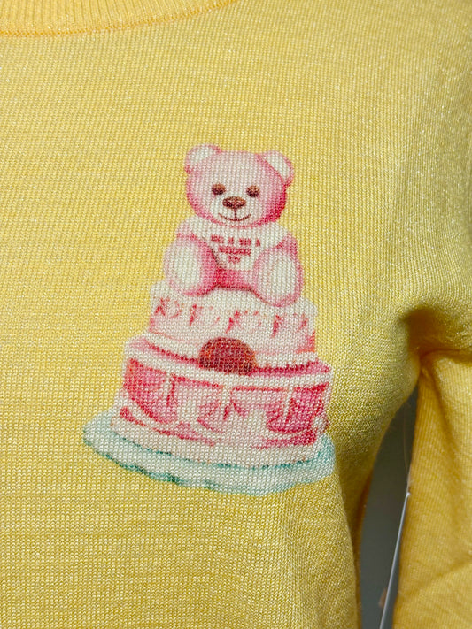 Women Size 40 (M, US) Moschino Yellow Teddy Bear Virgin Wool, Mohair NWT Sweater