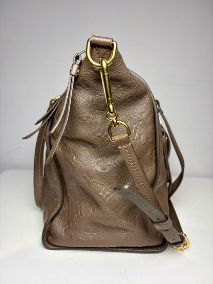 Women's Louis Vuitton Lumineuse PM Taupe Monogram Empreinte Leather Authentic Pre-Owned Bag