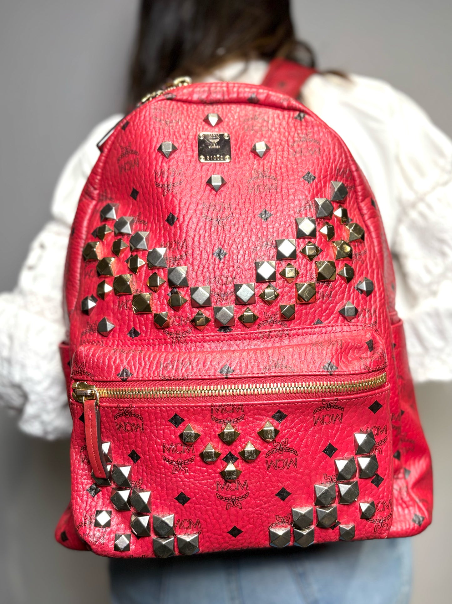 Visetos MCM Red Backpack