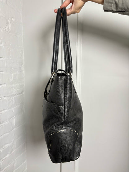 Escada Solid Leather Black Cowhide Purse