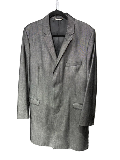 Dolce & Gabbana Gray 70% Wool, 30% Cotton Solid Men's Mens Size 52 (US XL) Coat