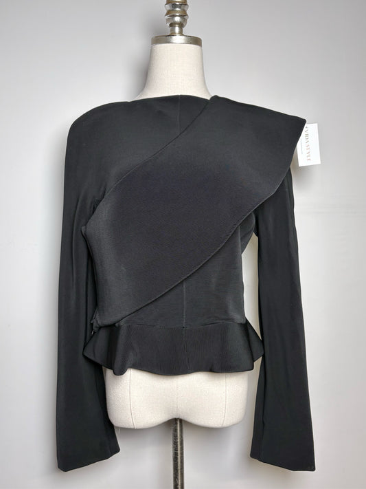 Women Size 14 (XXL) Giorgio Armani Black Scuba-like Vintage Evening Jacket