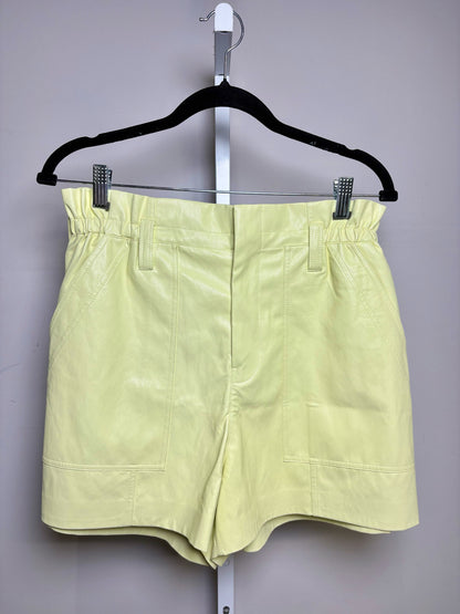 Women Size 8 (M) ALC Yellow Vegan Leather Wide Leg Shorts