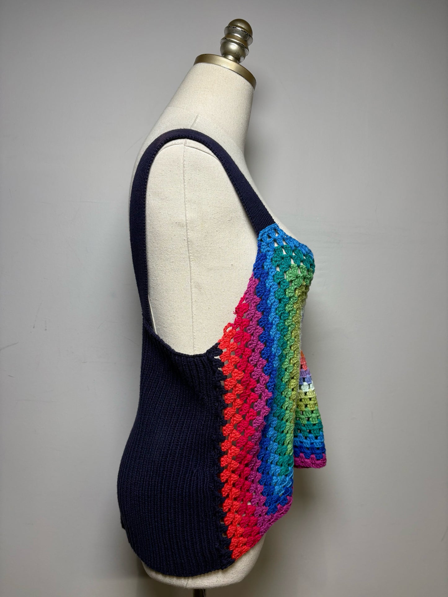Women Size M Pistola Vivienne Crochet Rainbow Pure Cotton Pre-owned Top