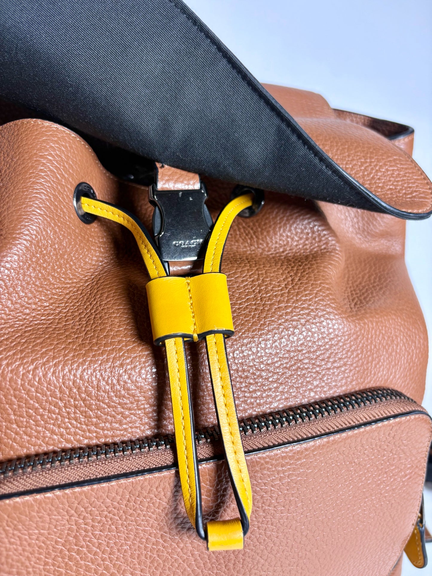 Coach Racer Caramel Leather Men's Backpack