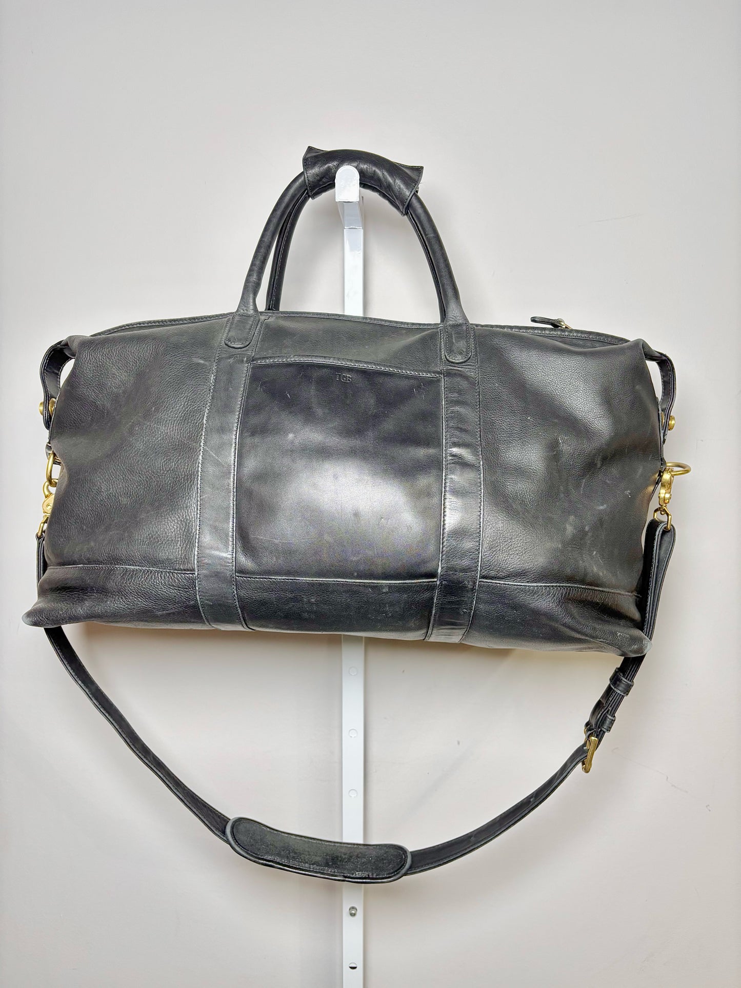 Coach Black Leather Solid Men's Duffle/Weekend Bag