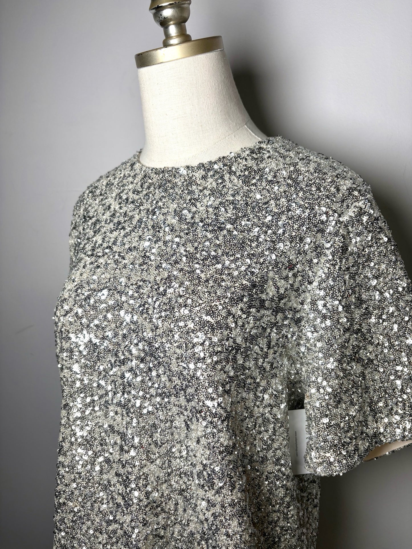 Women Size M Rag & Bone Silver Sequins Pre-owned Top