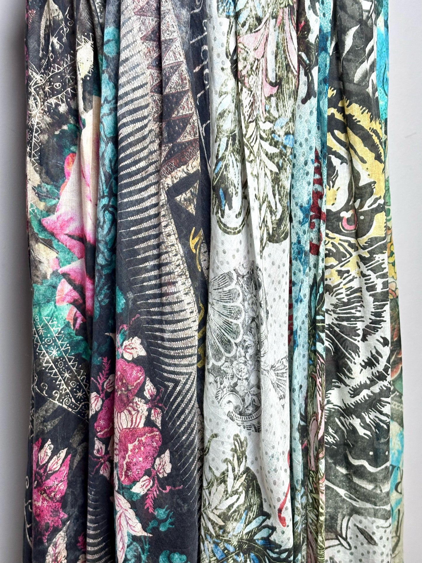 Women Size S (Estimate) Rude Riders Denim w/Multi-Print Solid w/Print Dress