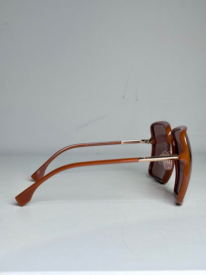 Fendi FF 0427/F/S Women's Pre-owned Brown Acetate Sunglasses