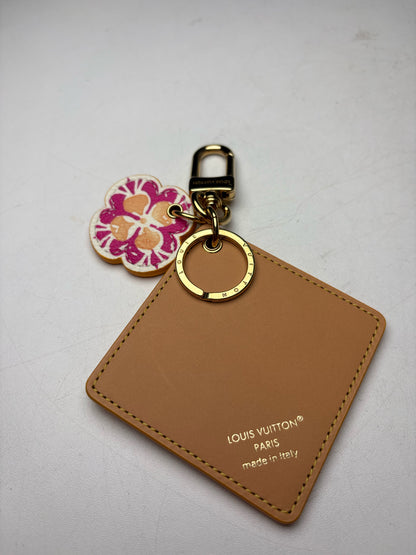 Louis Vuitton LV Monogram Tiles By the Pool Coral Pink Authentic Pre-Owned Key Charm Holder