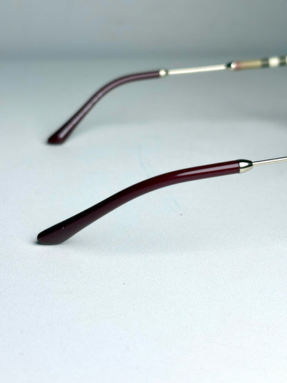 Burberry B4251-Q Cat Eye Women's Pre-owned Burgundy Acetate, Metal Sunglasses