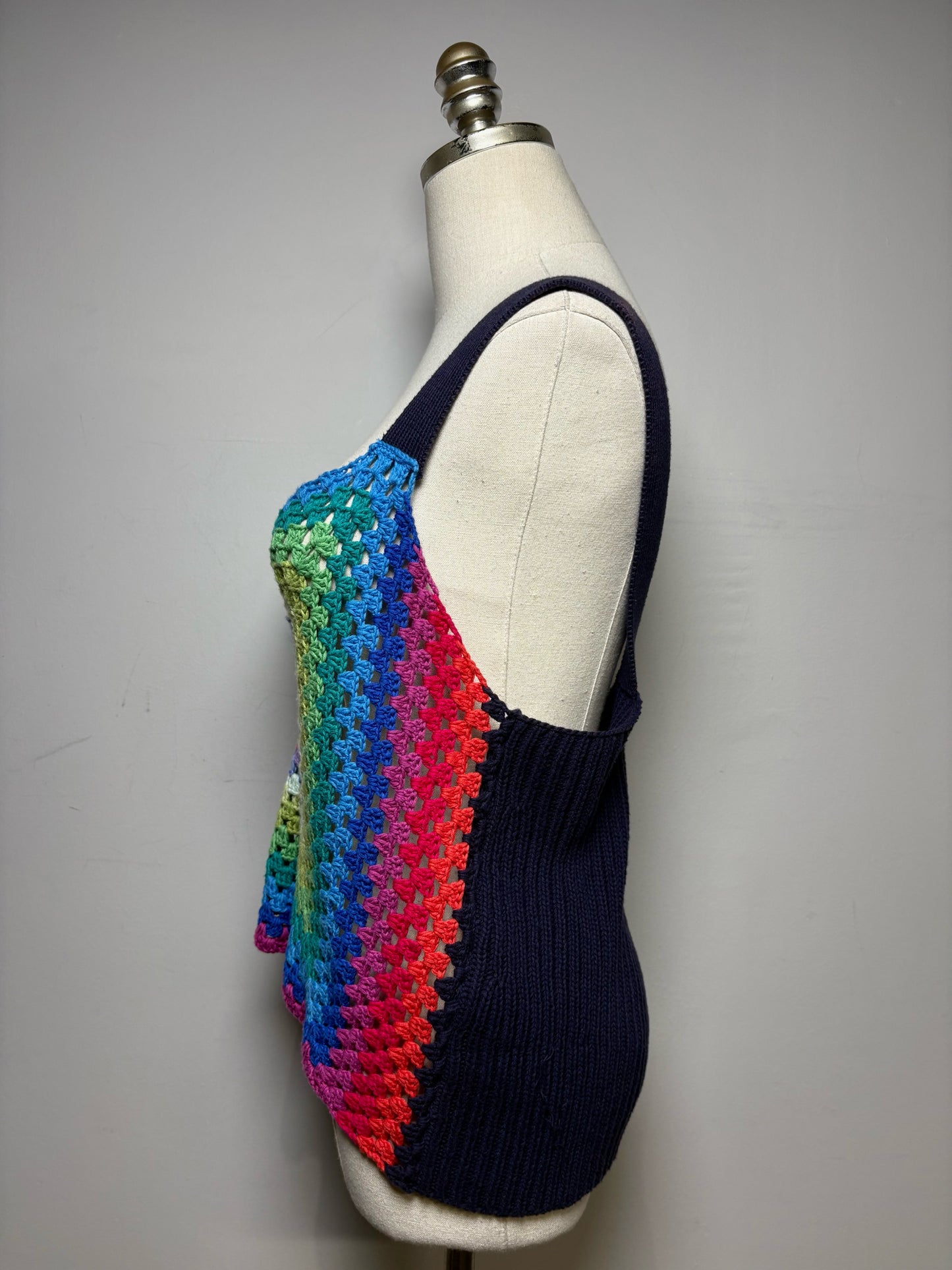 Women Size M Pistola Vivienne Crochet Rainbow Pure Cotton Pre-owned Top