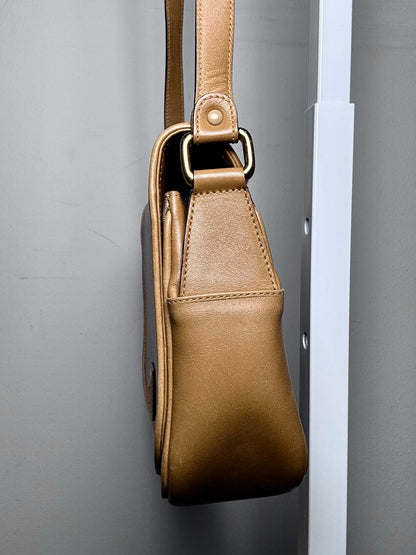 Celine Monogram Vintage Coated Canvas, Leather Pre-owned Beige Saddle Bag