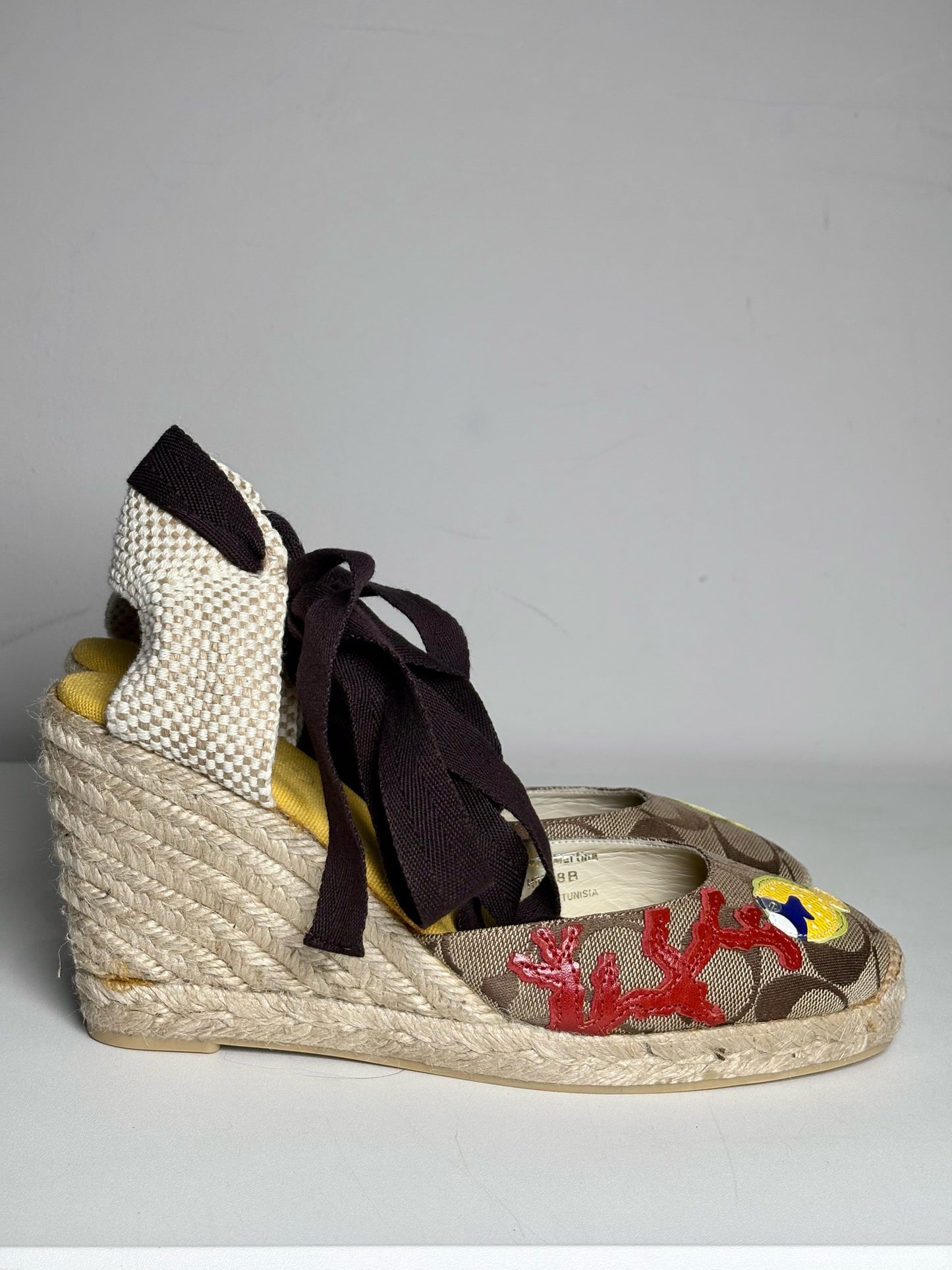 W Shoe Size 8 Coach Khaki Espadrille Pre-owned, NWOT Wedges