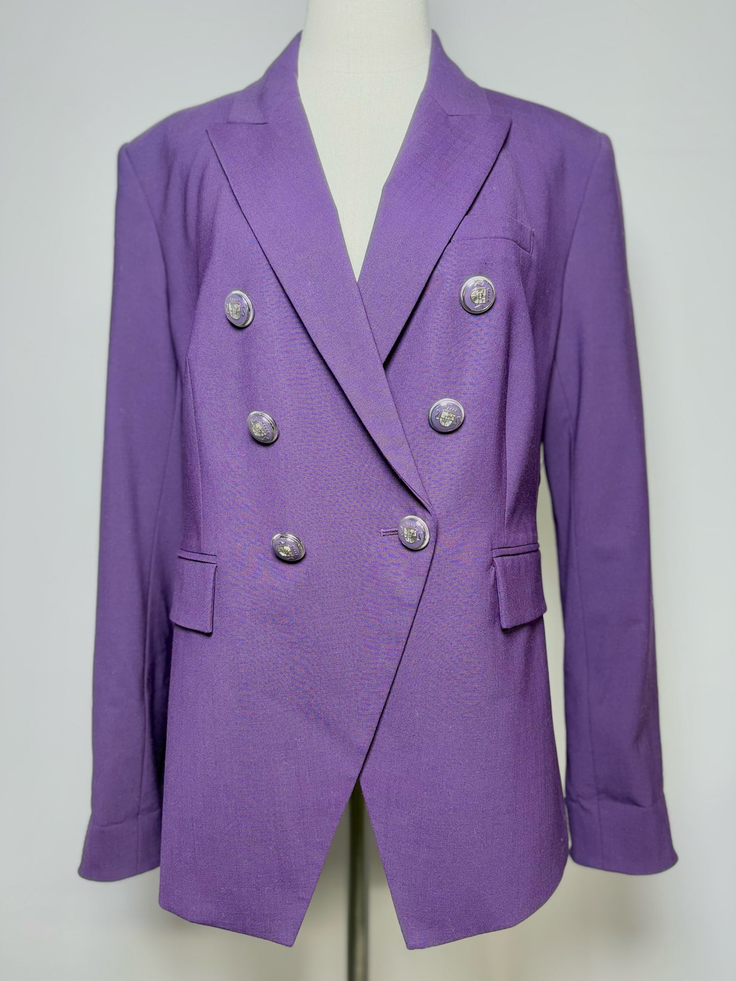 Women Size 16 Veronica Beard "Miller Dickey Jacket" Eggplant Solid Blazer