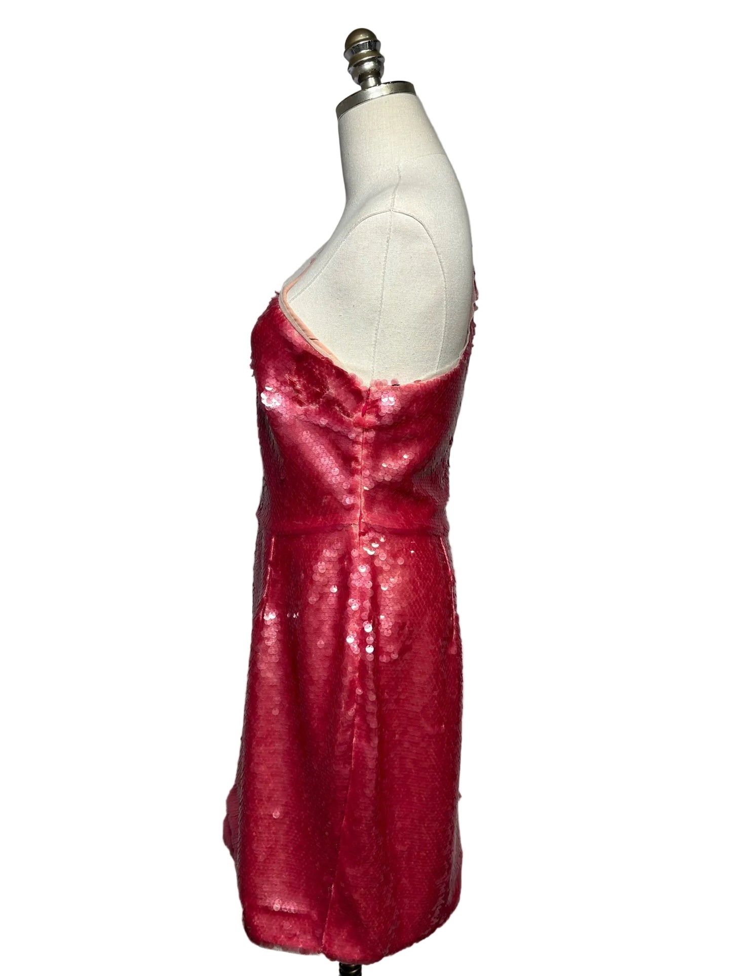 Women Size L Haney Pink Sequins NWT Cocktail Knee Length Dress