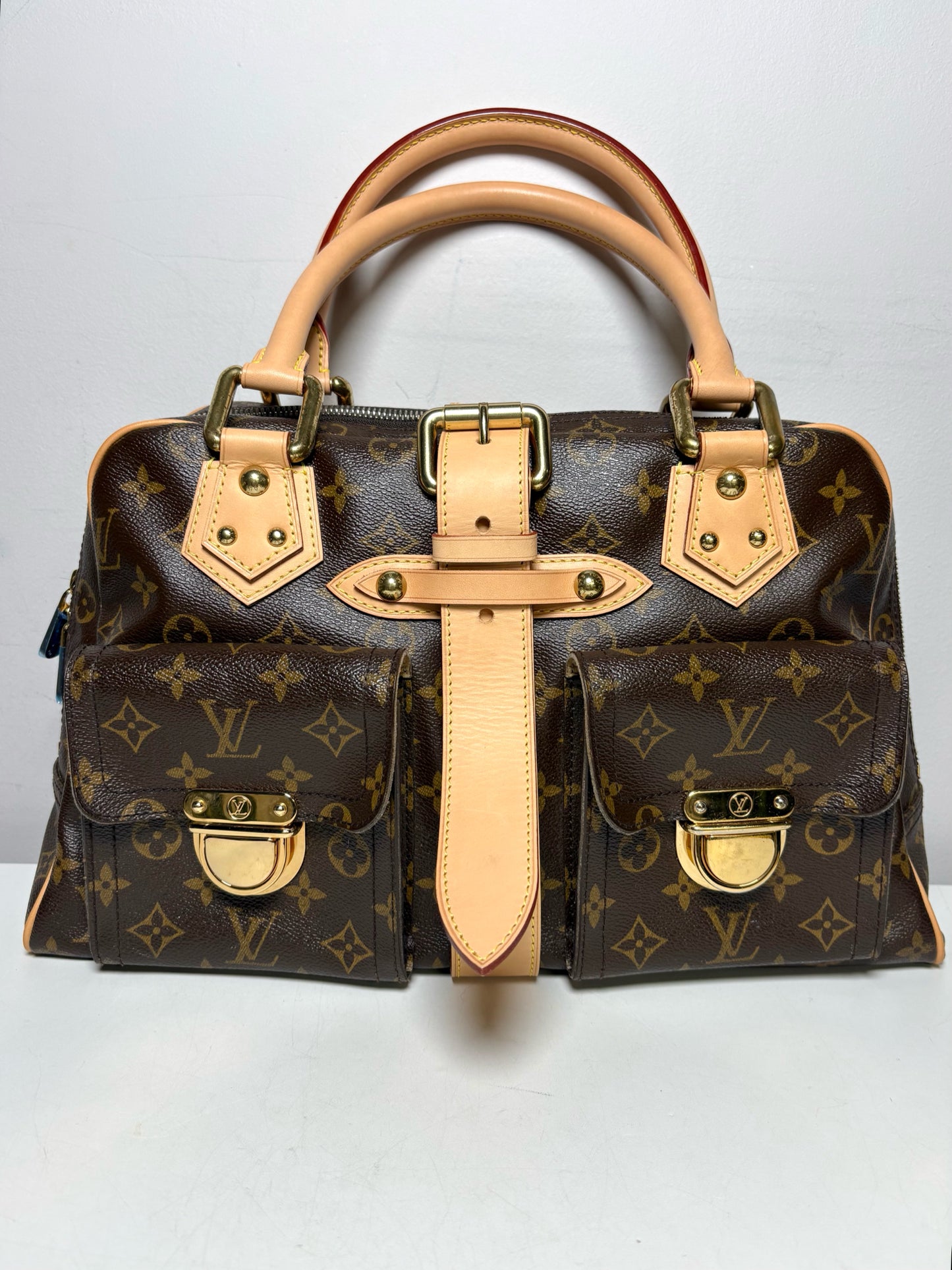 Louis Vuitton Manhattan GM Monogram Brow/Black Refurbished Pre-Owned Bag