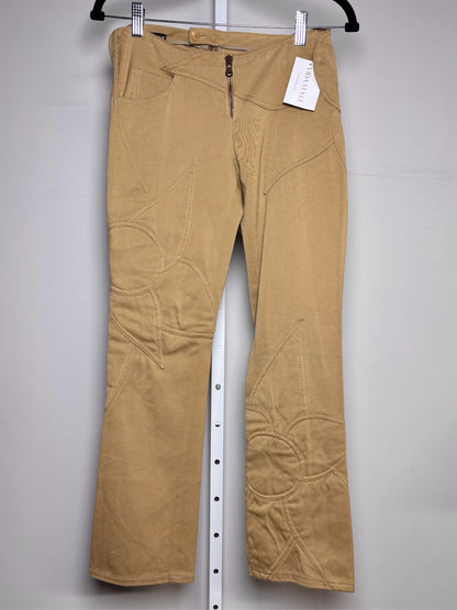 Women Size 38 (2 - 4 US) Dolce & Gabbana Tan Embroidered Cotton Vintage Pants