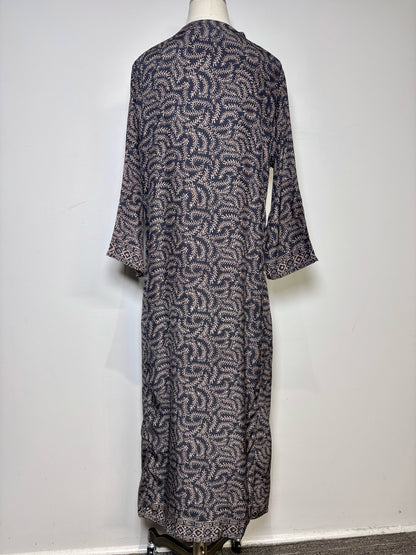 Women Size S Natalie Martin Black & Brown Foliage 100% Silk Women's Dress