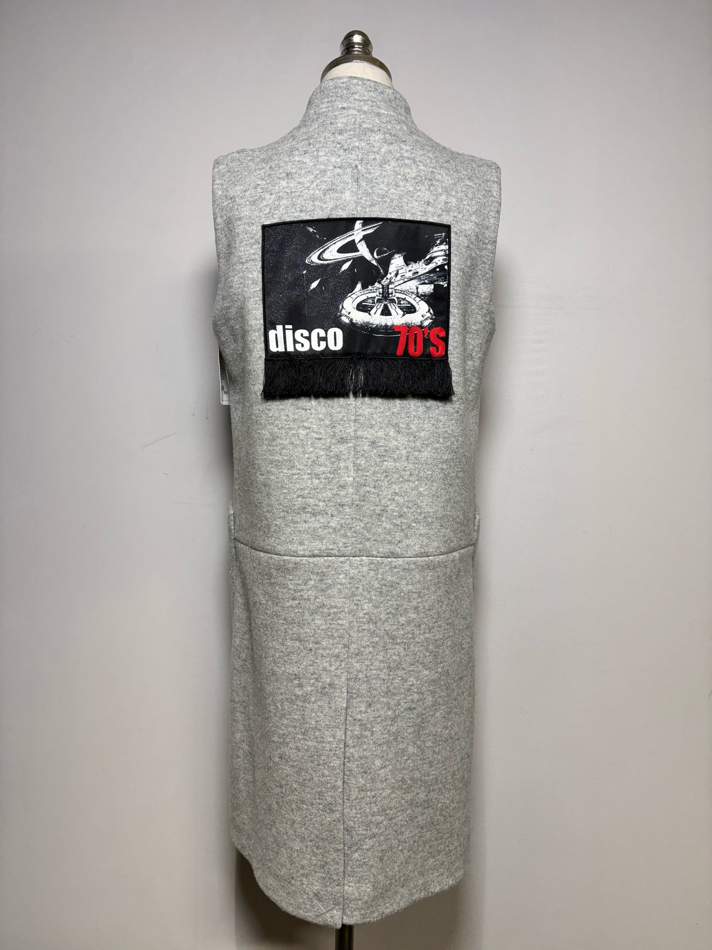 Women Size S Five Plus Music Gray Patches Women's Wool Blend Pre-owned Jacket