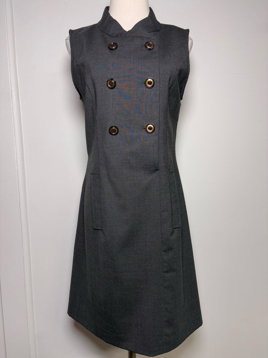 Women Size 8 Annelore Black Solid Vintage Dress