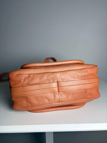 Chloe Paratay Small Roll Top Leather Satchel Orange Pre-owned Bag