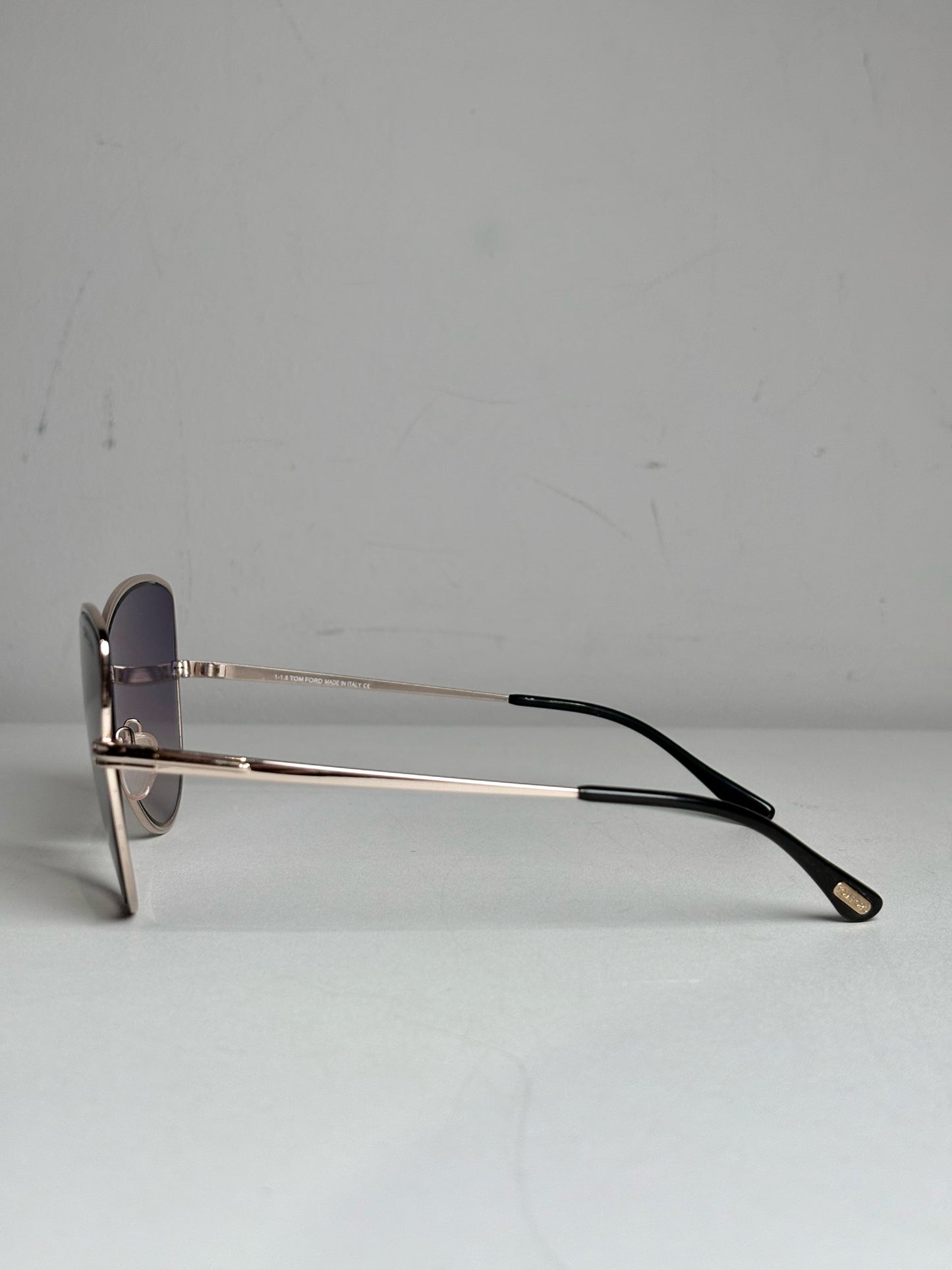 Tom Ford TF569 Rose Gold Elise Women's Pre-owned Silver Metal Sunglasses