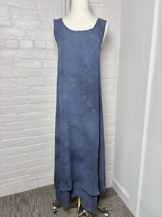 Women Size M Max Mara Blue Solid Silk Midi Dress