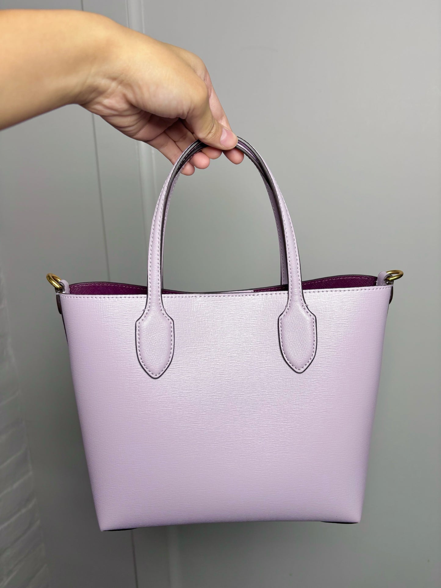 Kate Spade New York Leather Violet Purple Tote Bag