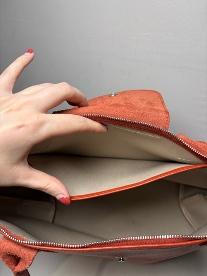 Women's Longchamp Le Pliage Xtra Burnt Orange Leather Pre-Owned Shoulder Tote Bag