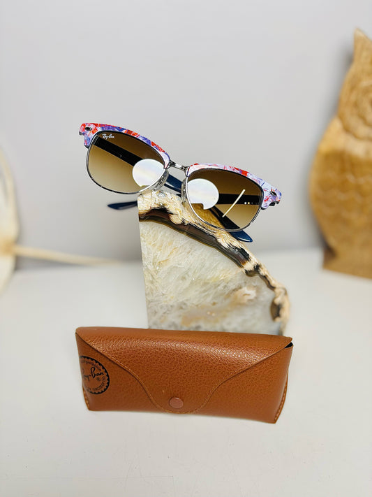 Ray Ban Purple Cathy Clubmaster Marble Effect Sunglasses