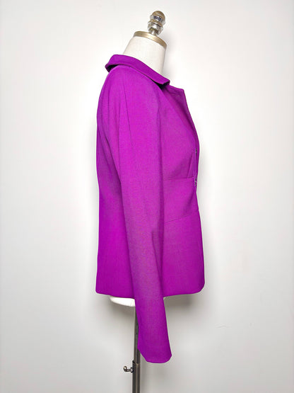 Blazer NINA MCLEMORE Purple Wool 5 Button-down Size 2