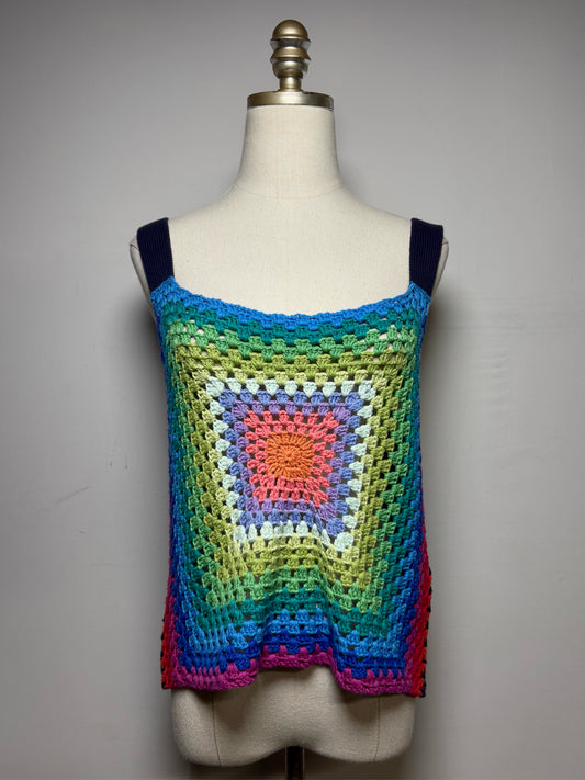Women Size M Pistola Vivienne Crochet Rainbow Pure Cotton Pre-owned Top