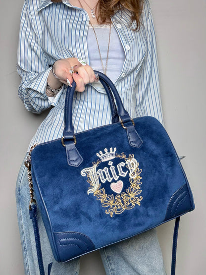 Y2K Juicy Couture Blue Logo Vintage Heritage Satchel Iconic Logo Pre-owned