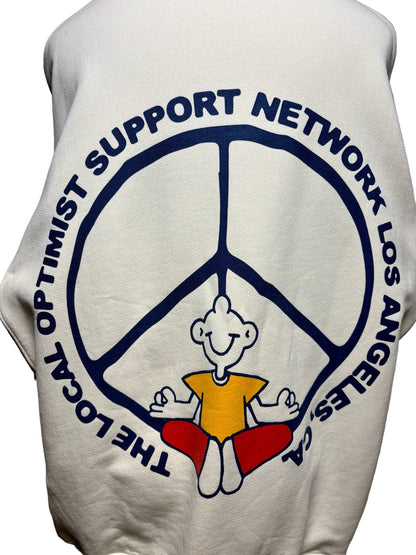 Women's Size M Madhappy Cream Peace Sign Pure Cotton Pre-Owned Crewneck Sweater