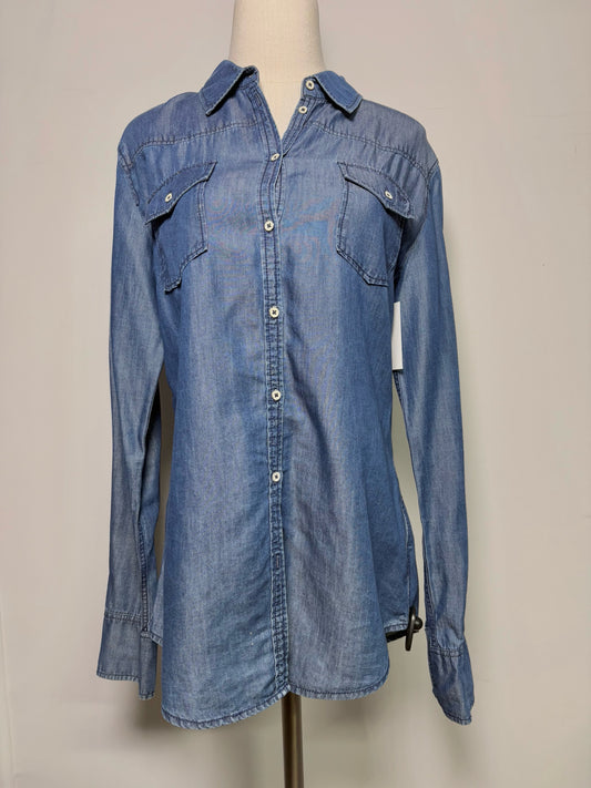 Women Size 40 (8) Escada Sport Blue Solid Shirt