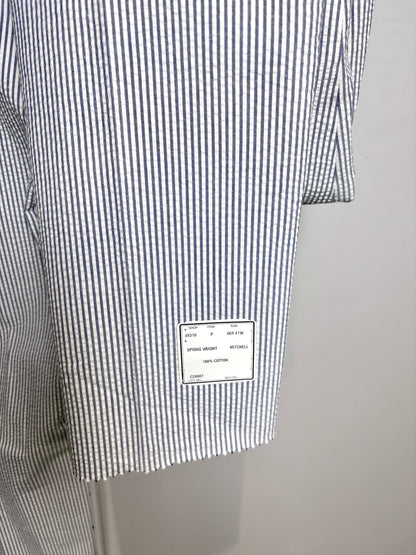 Jos. A. Bank Blue & White 100% Cotton Searsucker Men's 46R Suit NWT Pre-Owned