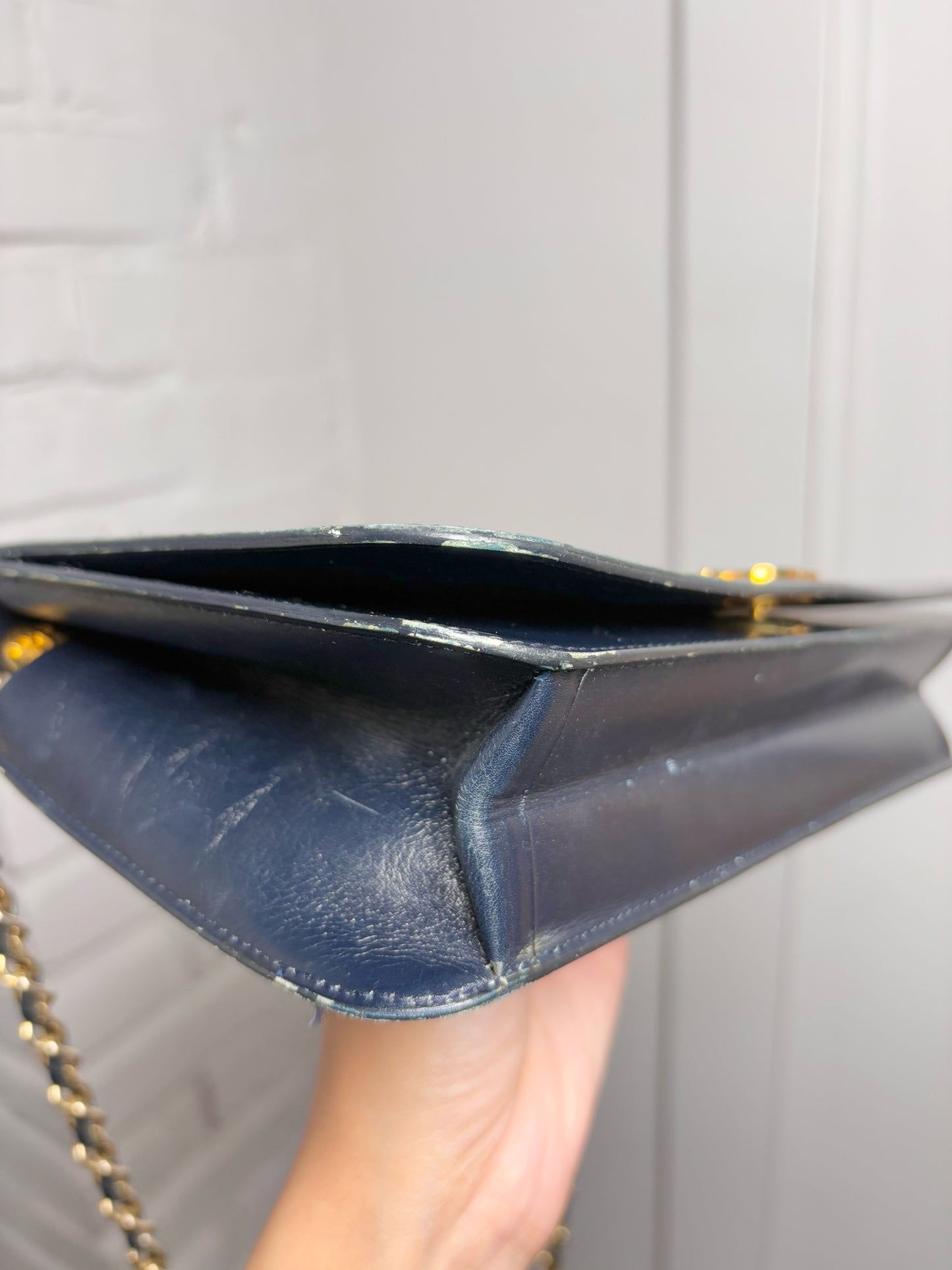Chanel Vintage Leather Navy Calfskin Purse