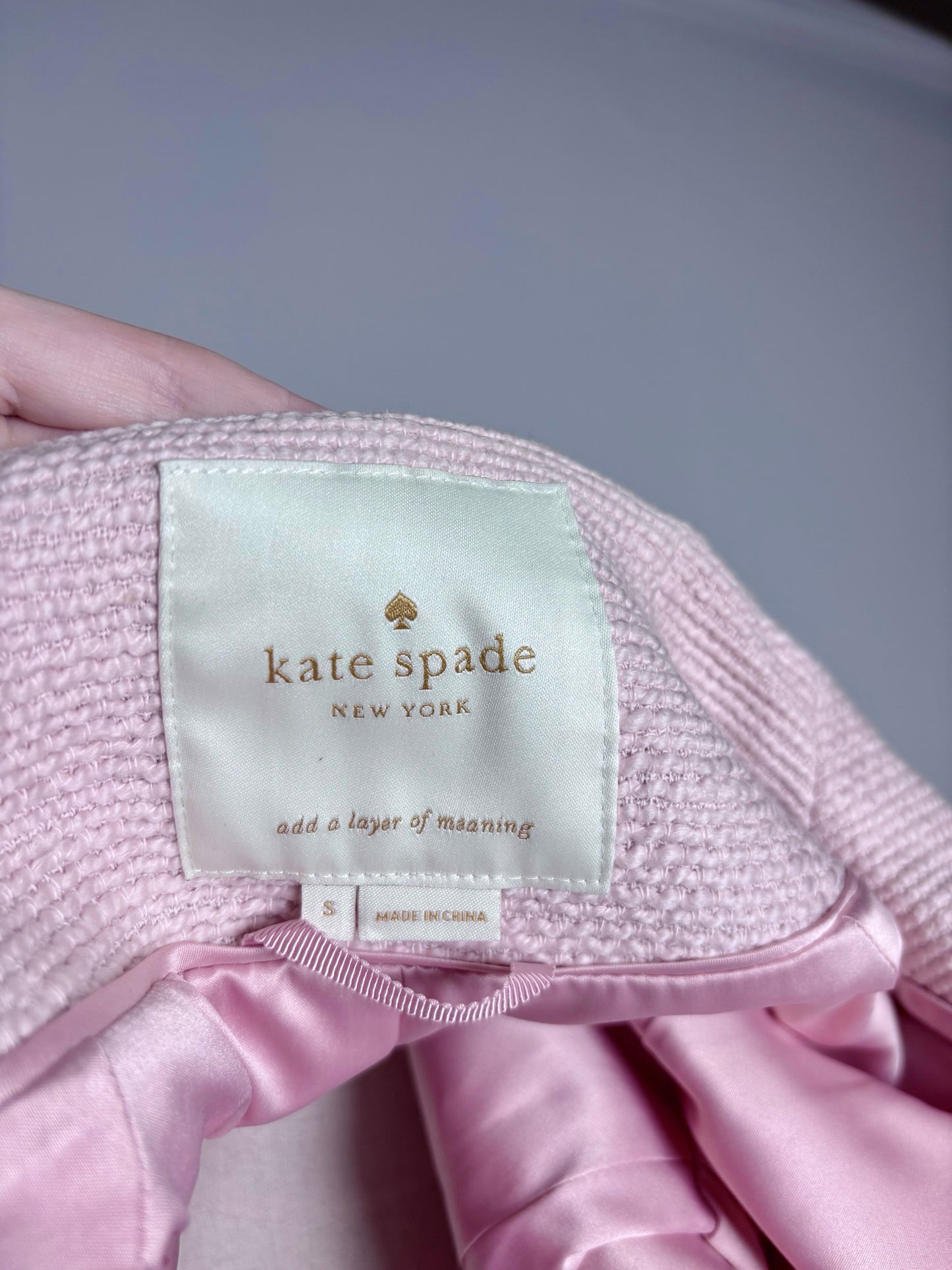 Women Size S Kate Spade New York Pink Ribbed 100% Cotton NWOT Jacket
