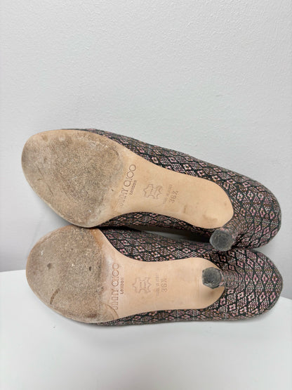W Shoe Size 36.5 (6.5 US) Jimmy Choo Pink Canvas/Tapestry Pump