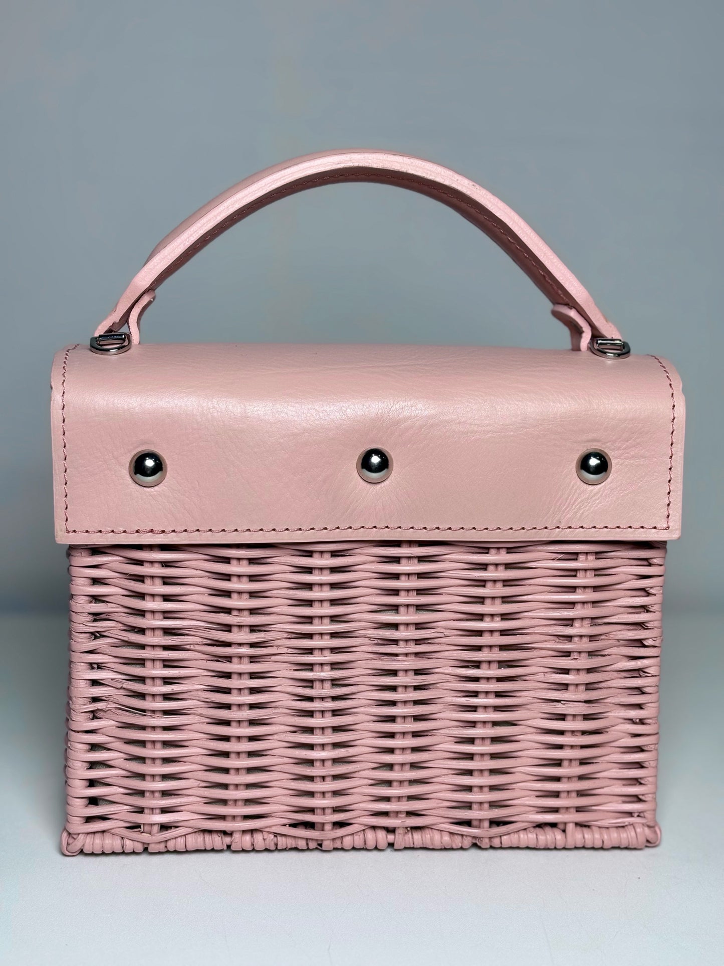 Wicker & Leather Wicker Wings Pre-owned Pink Small Purse