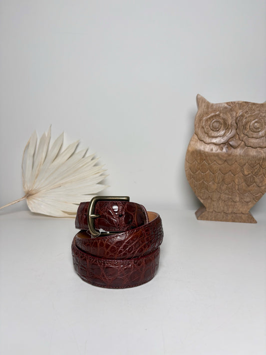 Mens Size 38 Tecovas Brown Alligator Alligator Men's Belt