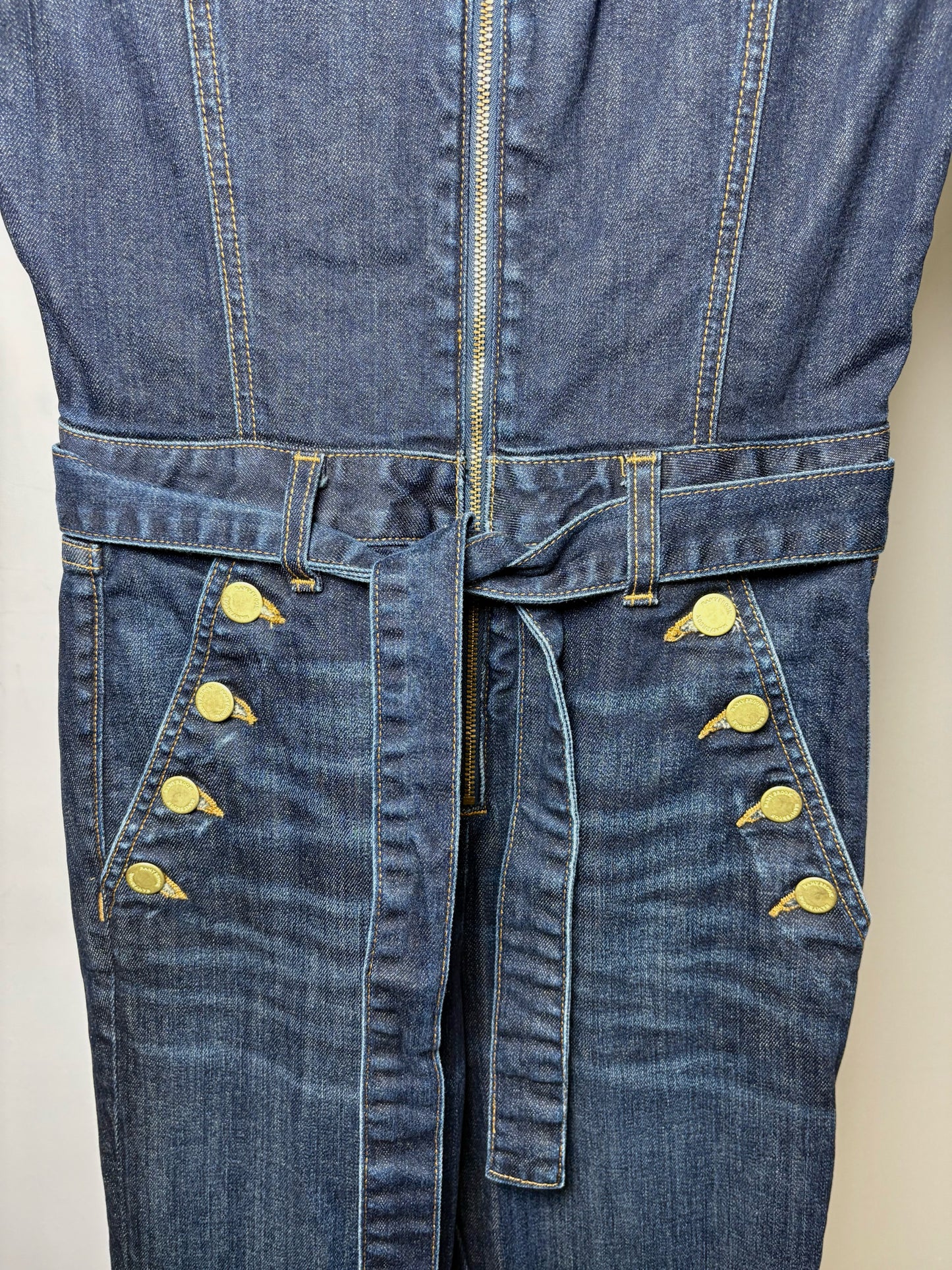 Women Size XS (Estimate) Ramy Brook Blue Sailor Front V-neck Pre-owned Jumpsuit