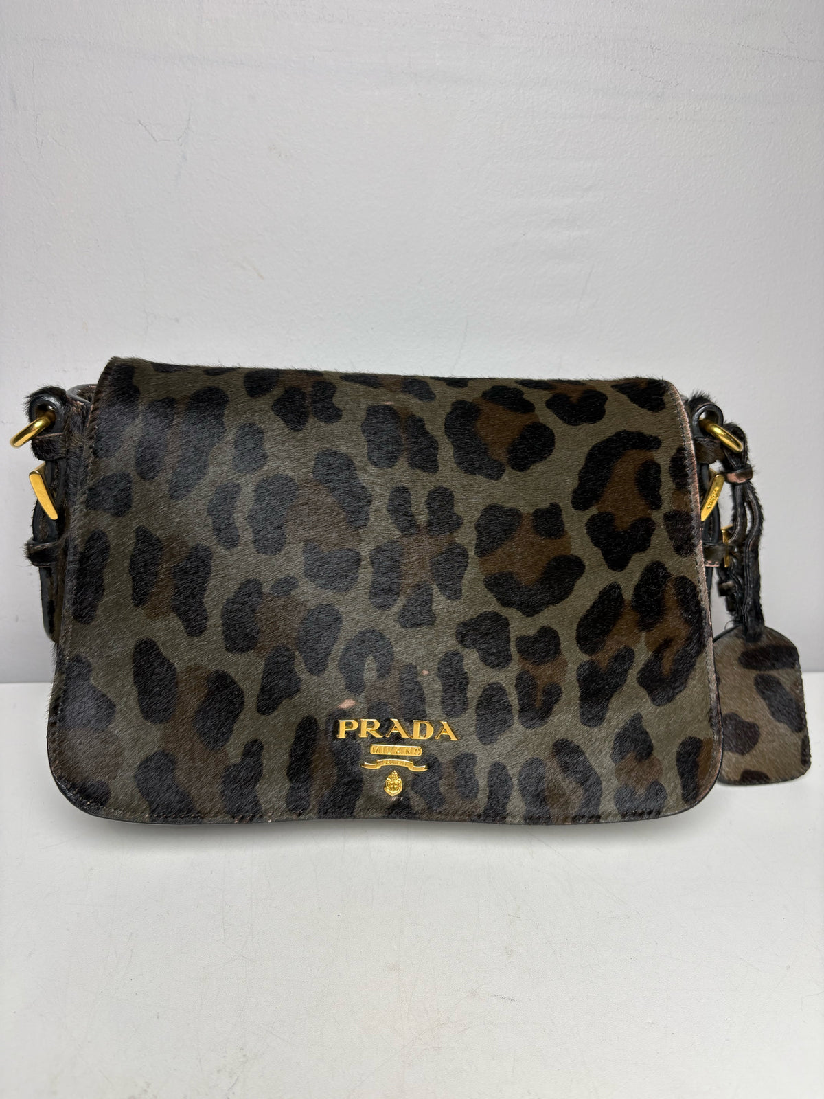 Women's Authentic Prada Cavallino Leopard Calf Hair Vintage Authentic Pre-Owned Crossbody Bag