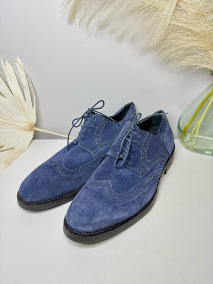 Bugatchi Navy Suede Solid Size 11 Men's Shoes