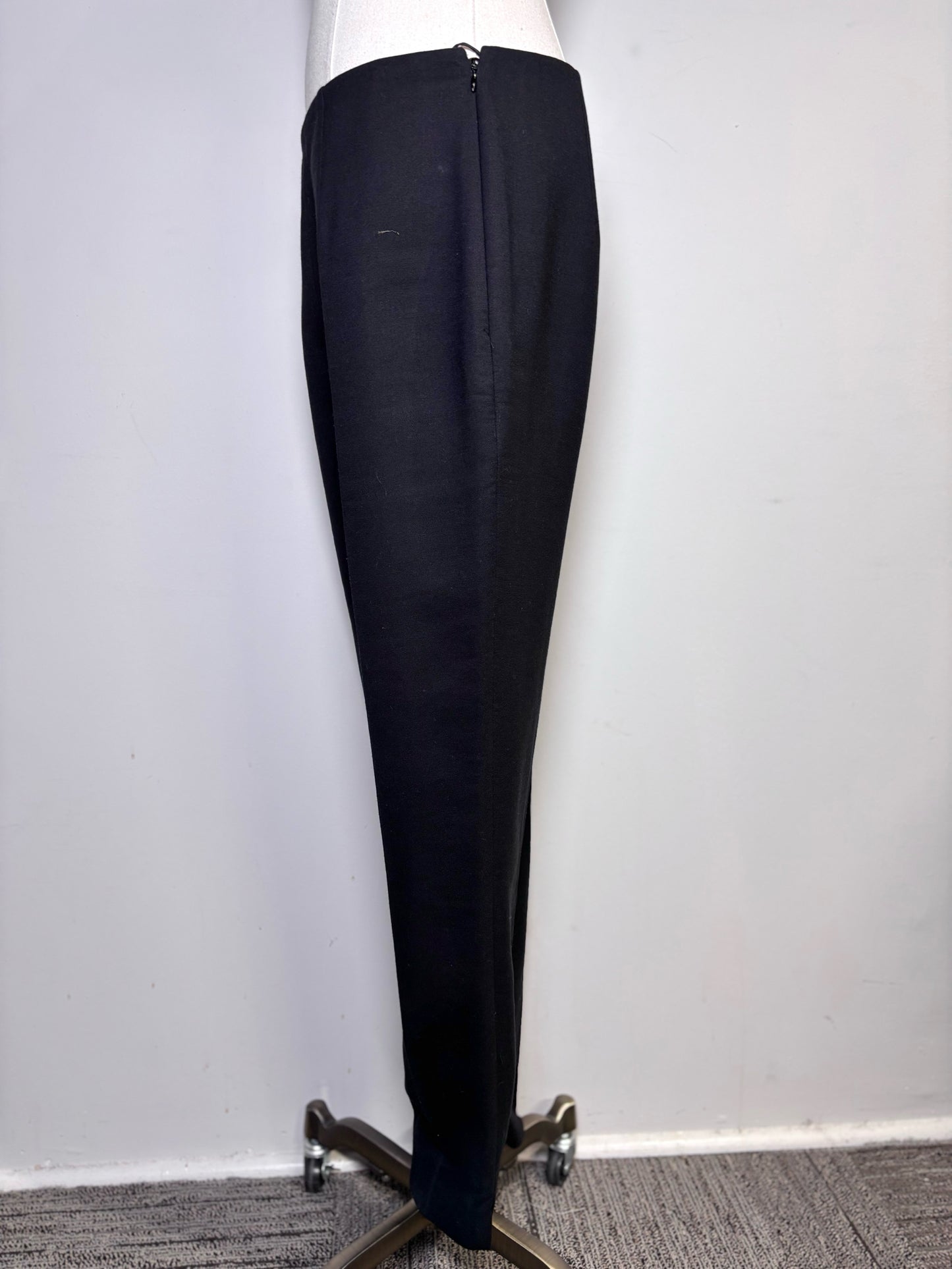 Women Size 8 Ralph Lauren Purple Label Black Solid Pre-owned Wool Suit