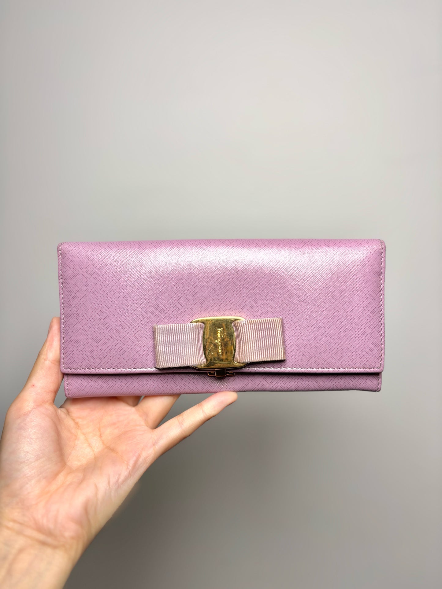 Salvatore Ferragamo Leather Purple Wallet